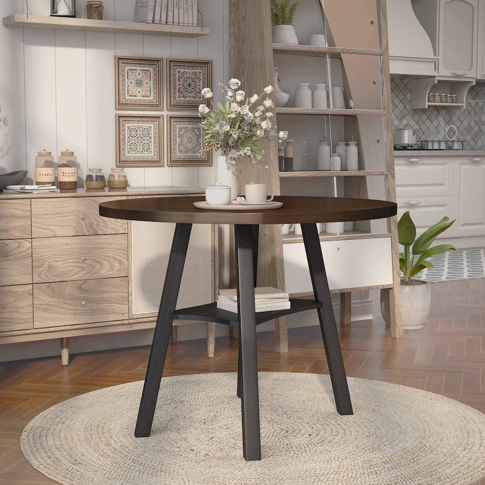Elda Wood Drop-Leaf Counter Height Dining Table. Picture 4
