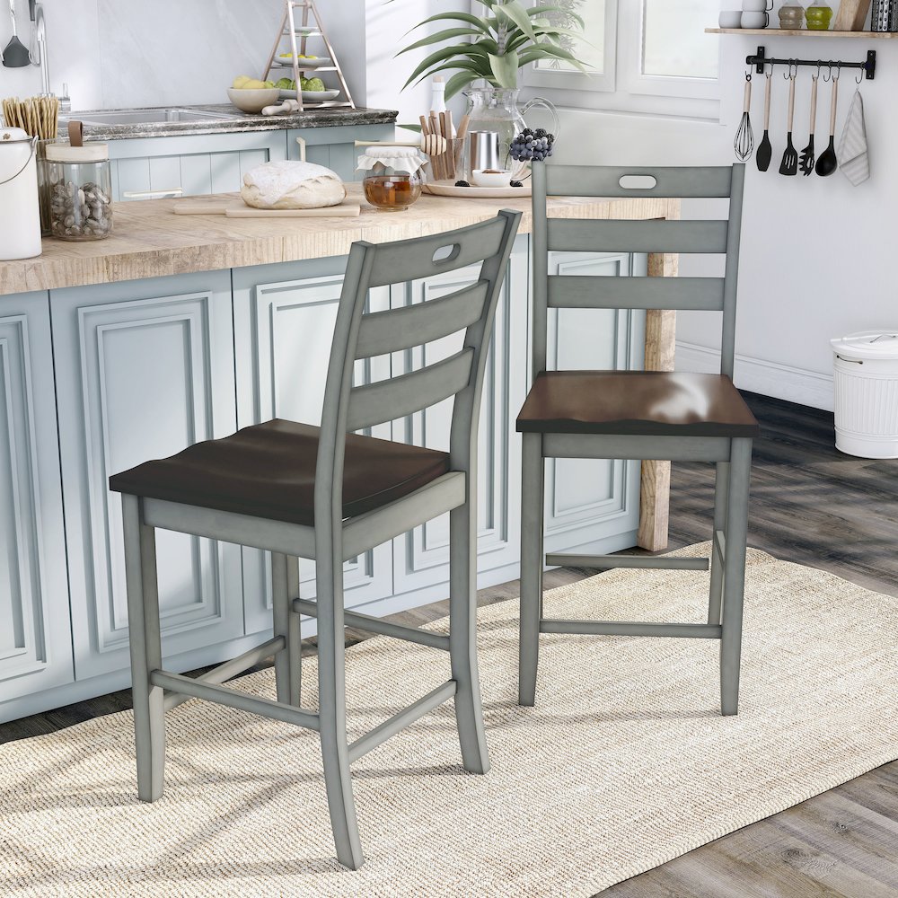 Elda Wood Counter Height Dining Chair (Set of 2). Picture 2