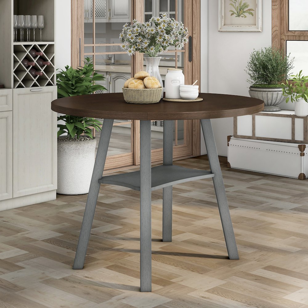 Elda Wood Drop-Leaf Counter Height Dining Table. Picture 3