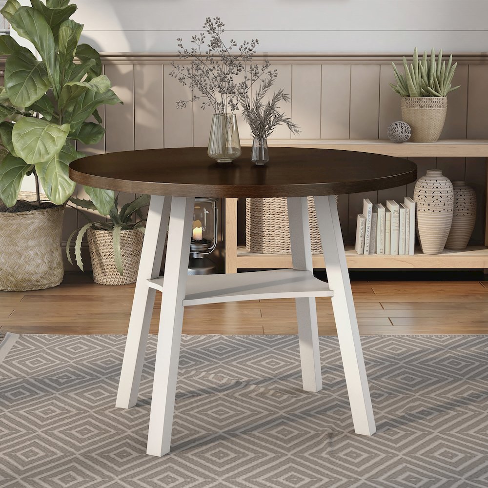 Elda Wood Drop-Leaf Counter Height Dining Table. Picture 3