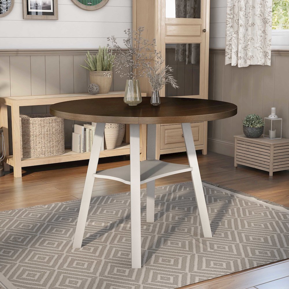 Elda Wood Drop-Leaf Counter Height Dining Table. Picture 4
