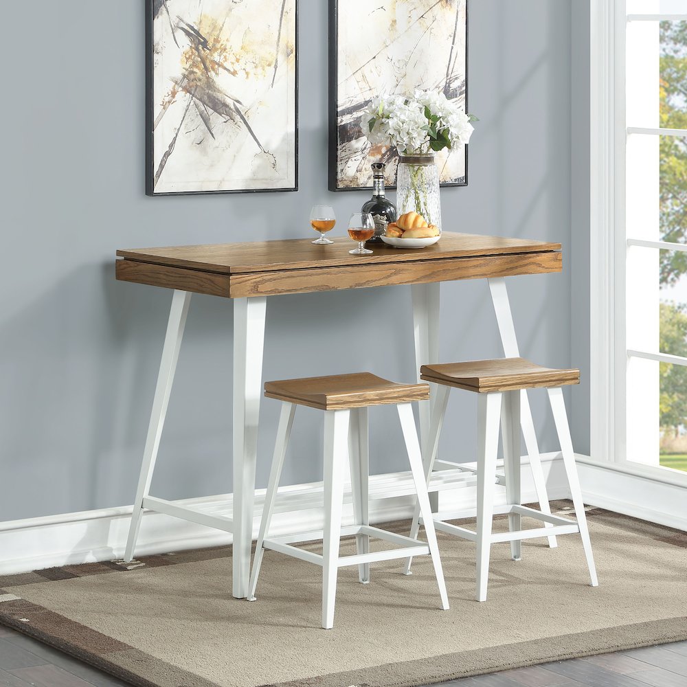 Melba Wood 3-Piece Counter Height Table Set. Picture 4