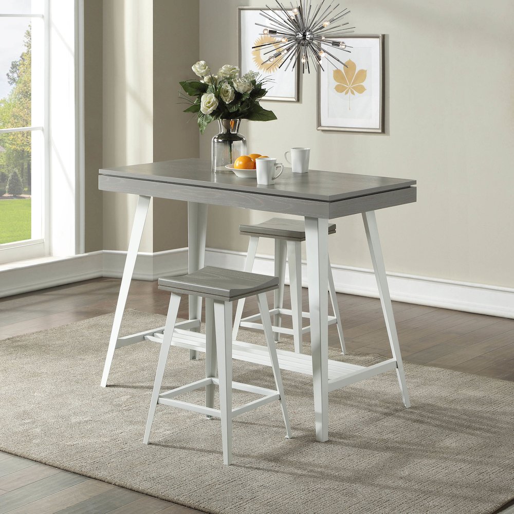 Melba Wood 3-Piece Counter Height Table Set. Picture 4