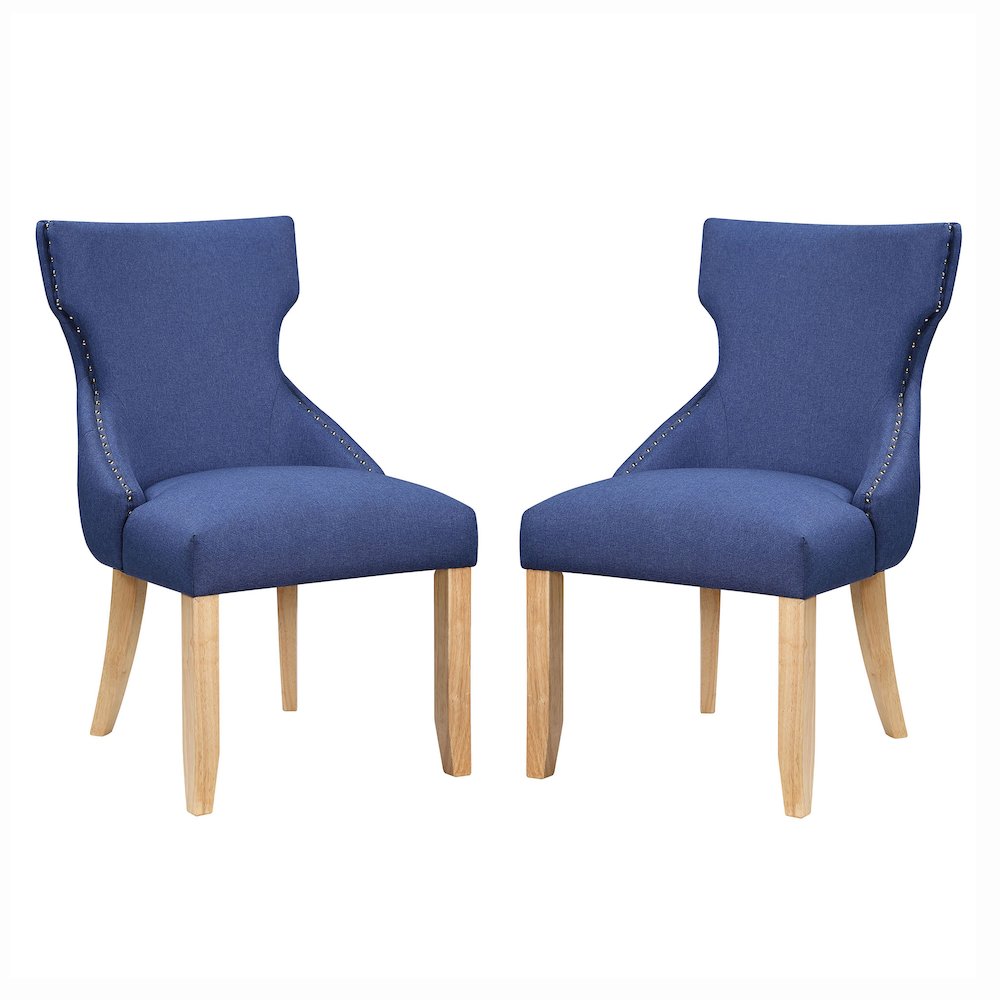 Glanz Linen Fabric Wing-Back Side Chair (Set of 2). Picture 1