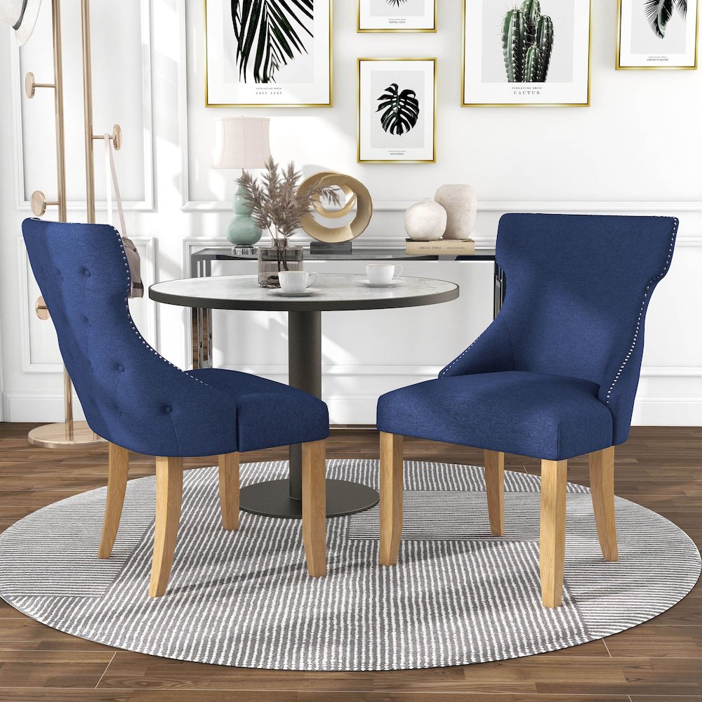Glanz Linen Fabric Wing-Back Side Chair (Set of 2). Picture 4