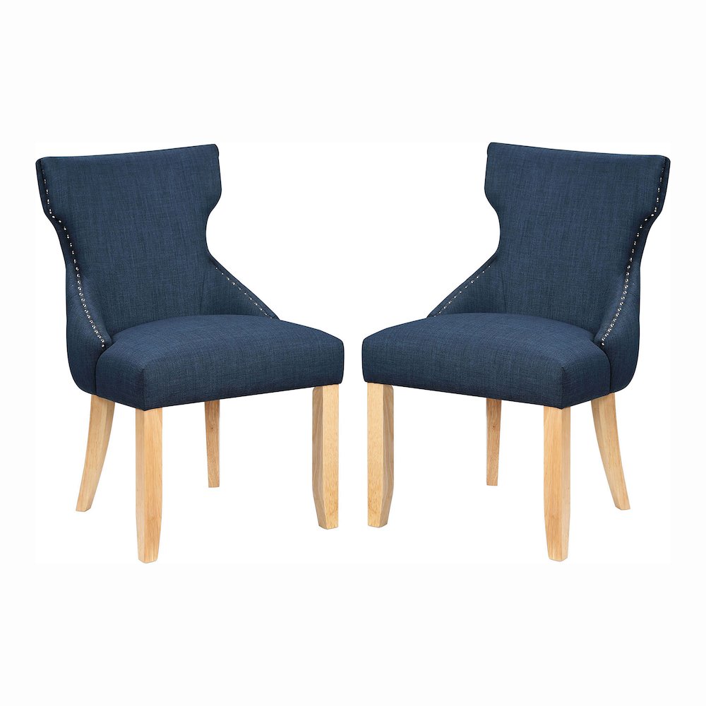 Glanz Linen Fabric Wing-Back Side Chair (Set of 2). Picture 1