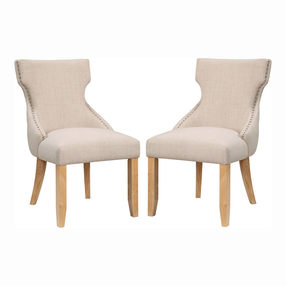 Glanz Linen Fabric Wing-Back Side Chair (Set of 2). Picture 1