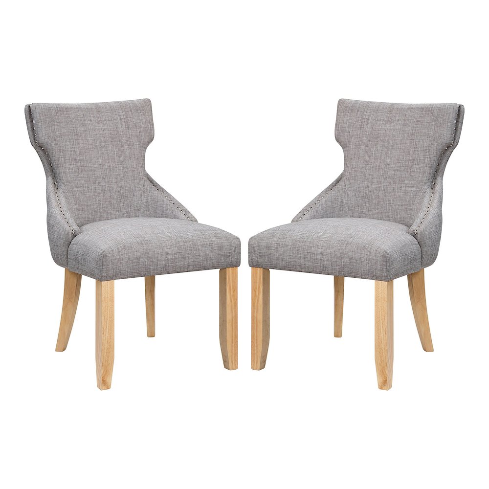 Glanz Linen Fabric Wing-Back Side Chair (Set of 2). Picture 1