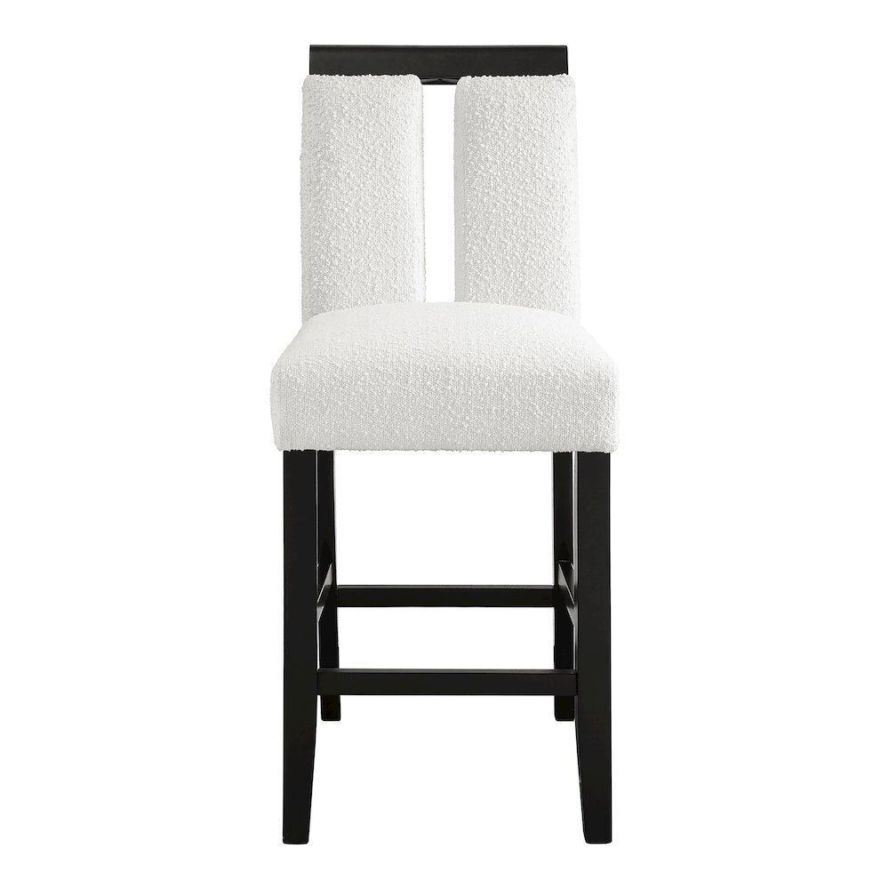 Prat Boucle Upholstered Counter Chairs in Black (Set of 2). Picture 2
