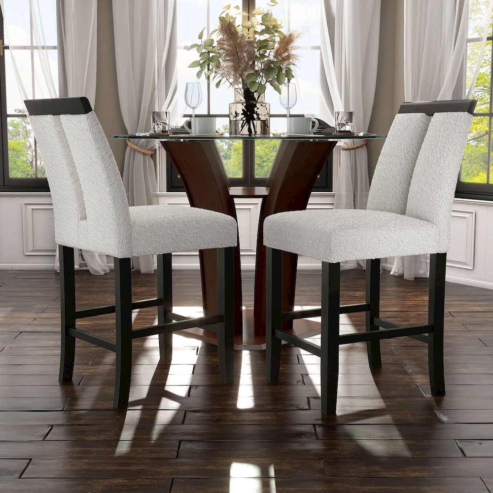 Prat Boucle Upholstered Counter Chairs in Black (Set of 2). Picture 4