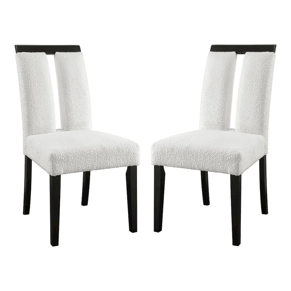 Prat Boucle Upholstered Side Chairs in Black (Set of 2). Picture 1