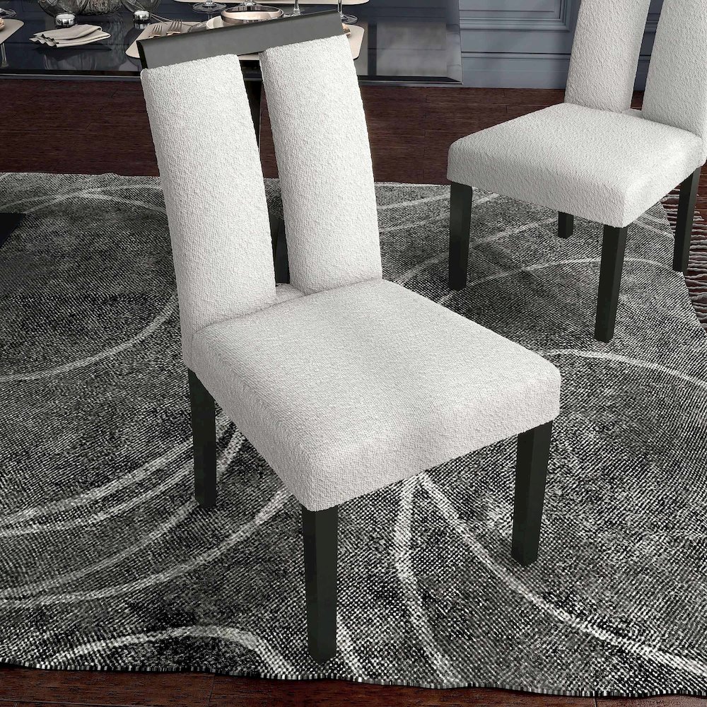 Prat Boucle Upholstered Side Chairs in Black (Set of 2). Picture 5