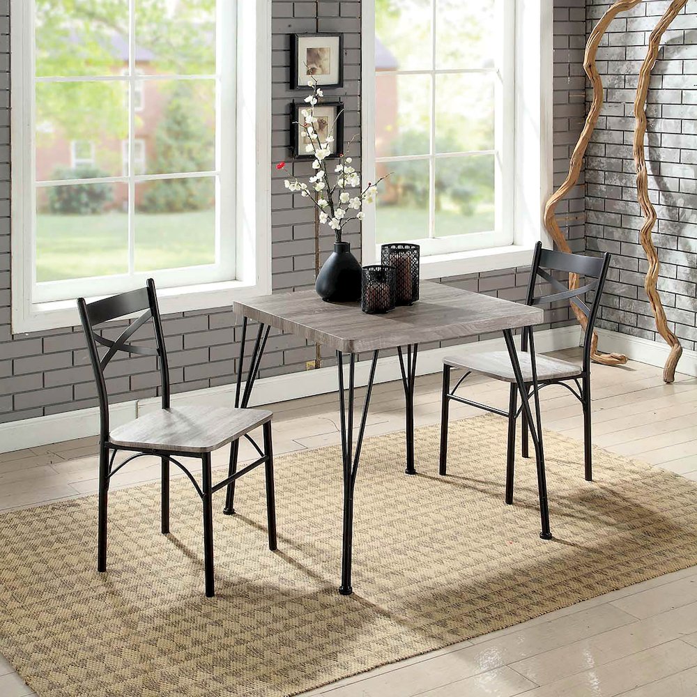 Kelle Transitional Metal 3-Piece Dining Set. Picture 3