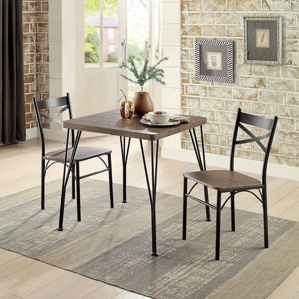 Kelle Transitional Metal 3-Piece Dining Set. Picture 3