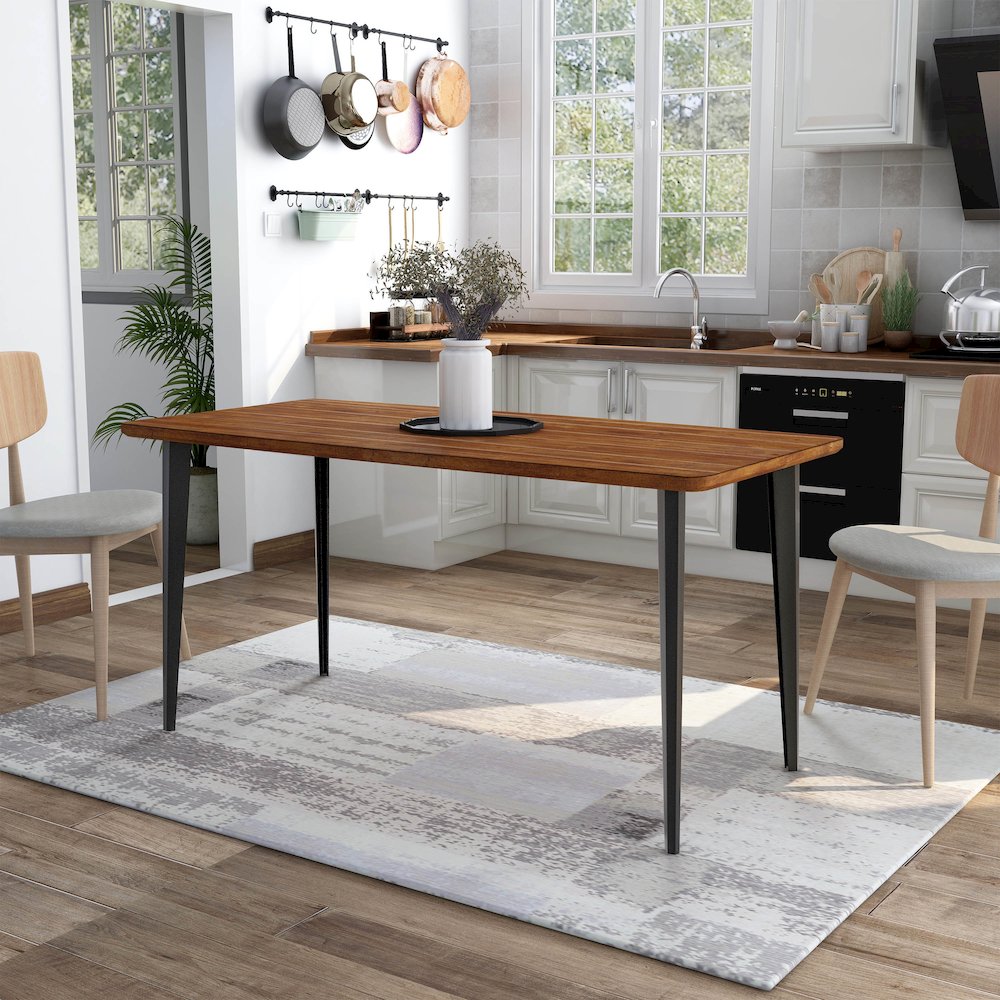 Uma Modern 60-inch Wood Dining Table. Picture 4
