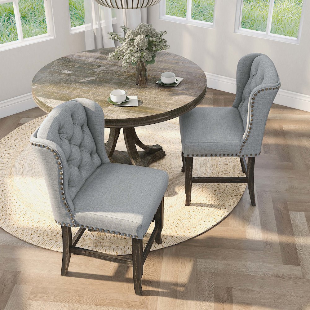Sinuata Fabric Wingback Counter Chair (Set of 2). Picture 4