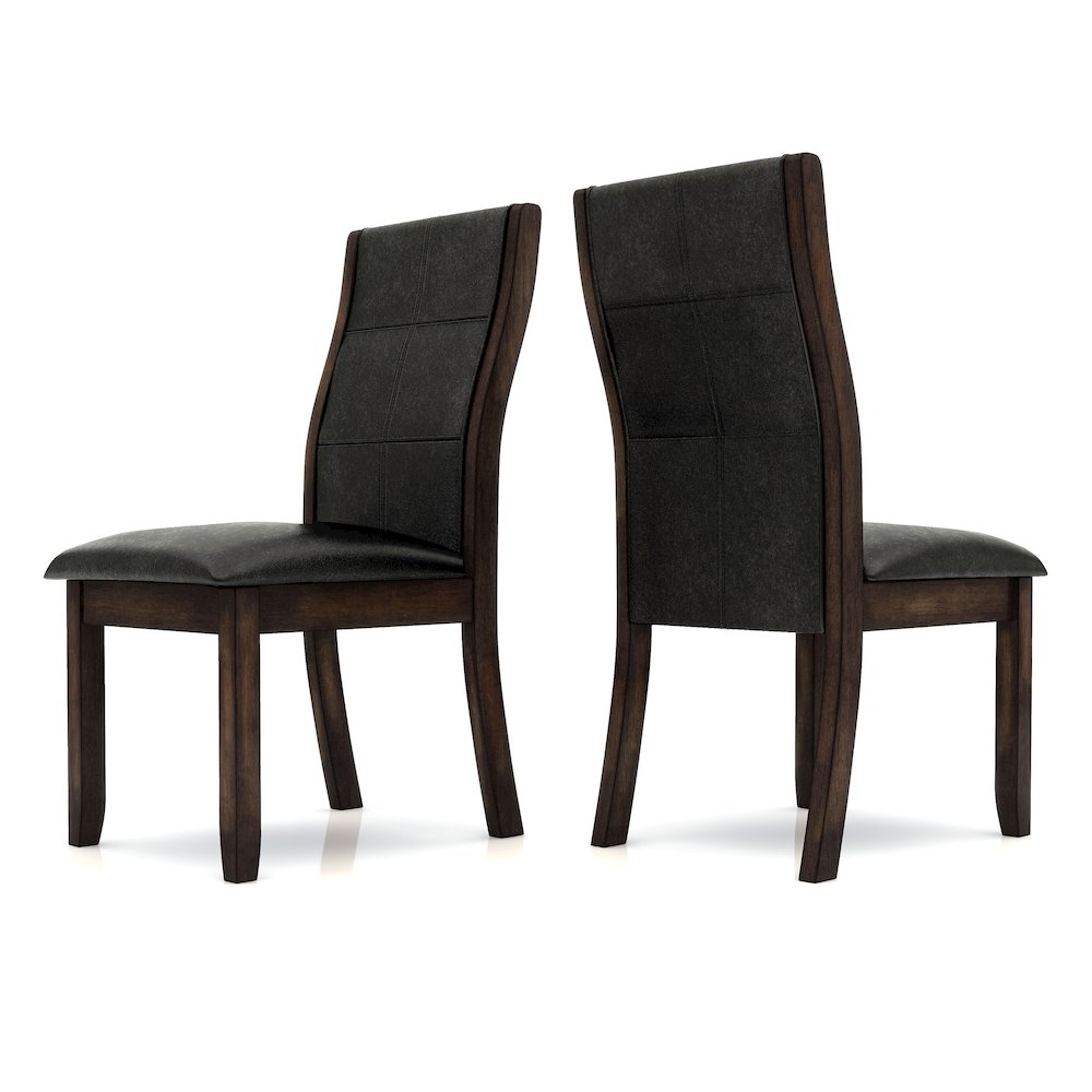 Egnew Faux Leather Padded Side Chair in Dark Walnut (Set of 2). Picture 2