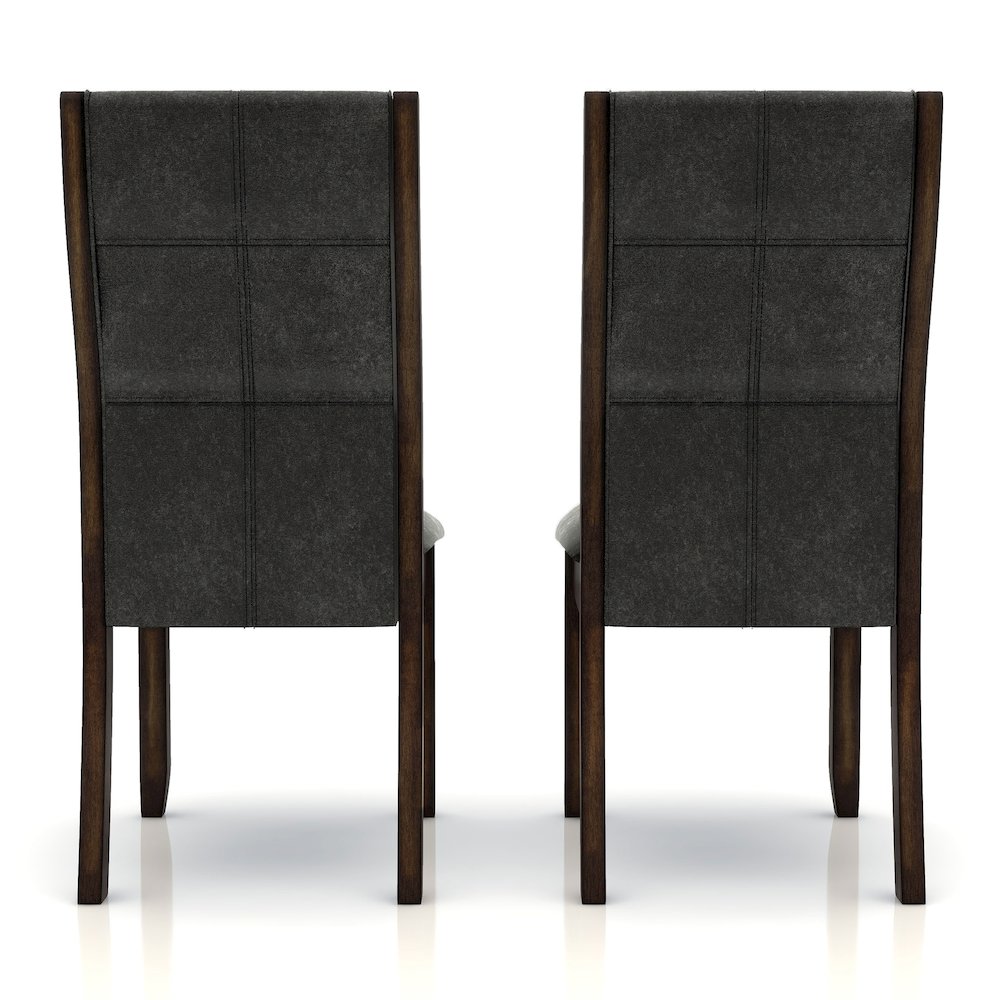 Egnew Faux Leather Padded Side Chair in Dark Walnut (Set of 2). Picture 3