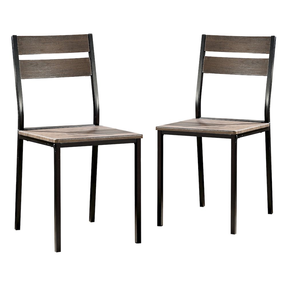 Anras Metal Open-Back Side Chair in Black and Brown (Set of 2). Picture 1