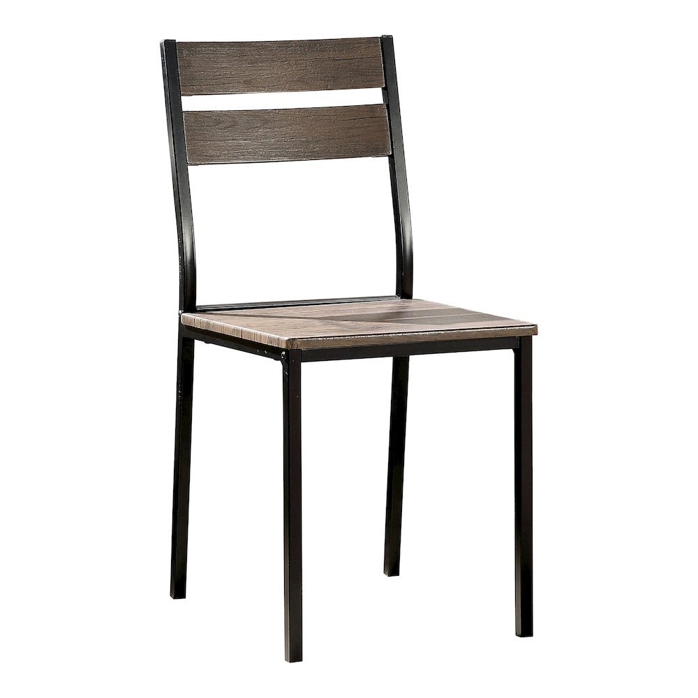 Anras Metal Open-Back Side Chair in Black and Brown (Set of 2). Picture 2