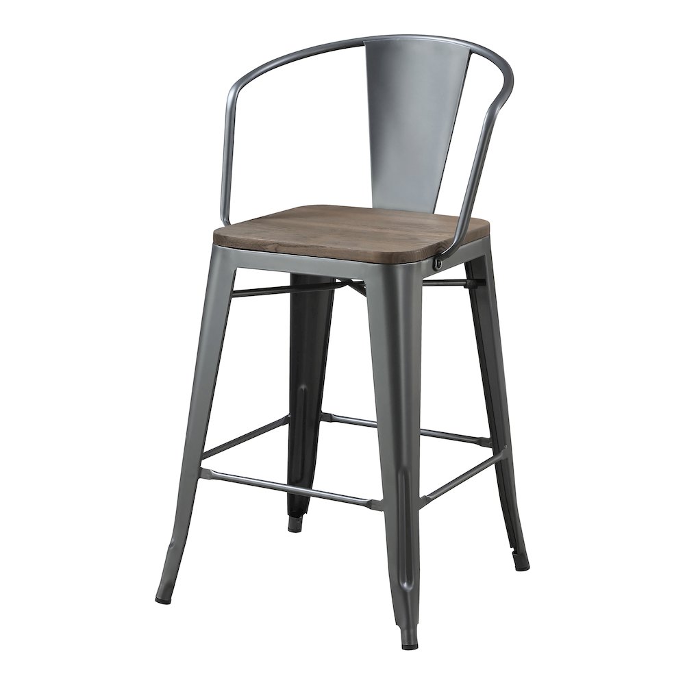 Mayfield Metal Counter Stool in Dark Bronze (Set of 2). Picture 2