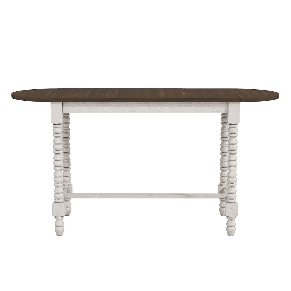 Birch Wood Counter Height Table With Drop Leaf in Walnut. Picture 2