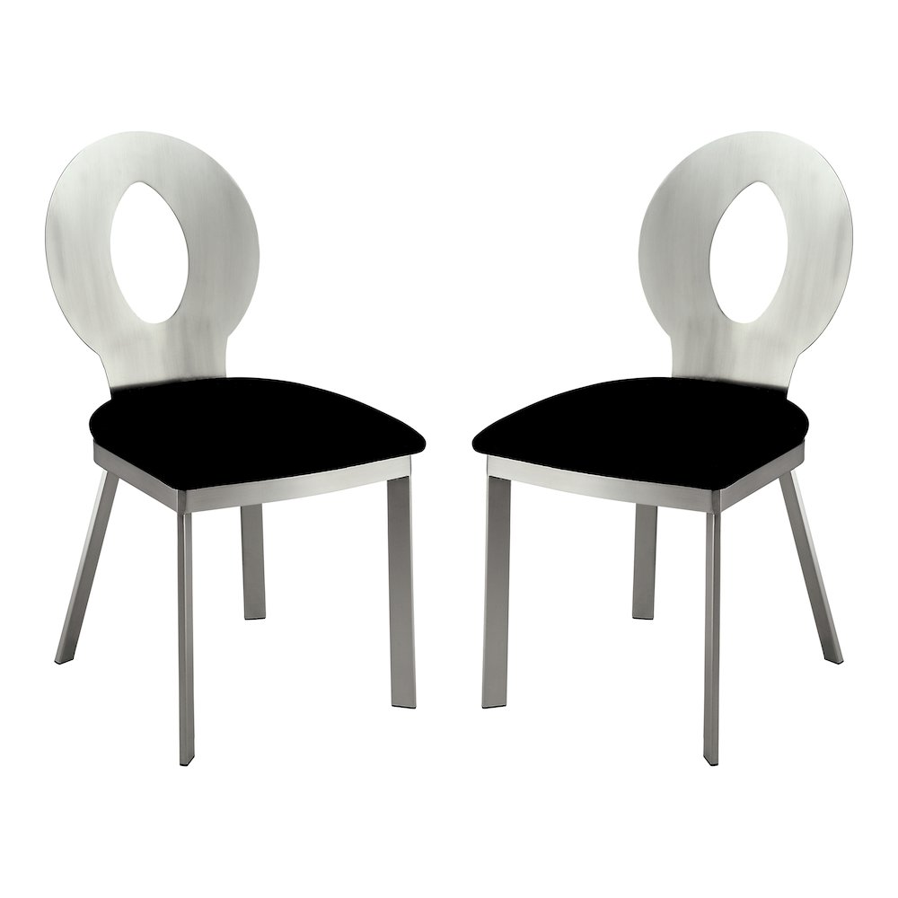 Lopez Stainless Steel Dining Side Chair in Silver (Set of 2). Picture 1