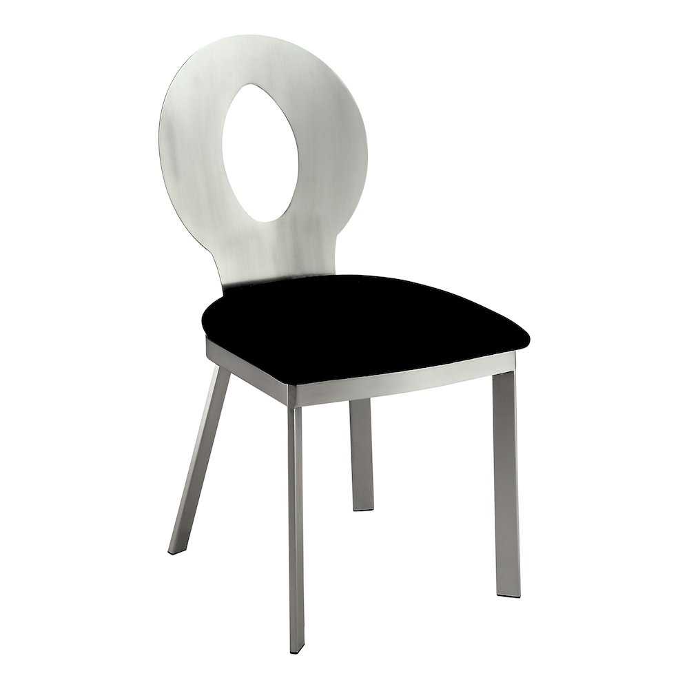 Lopez Stainless Steel Dining Side Chair in Silver (Set of 2). Picture 2