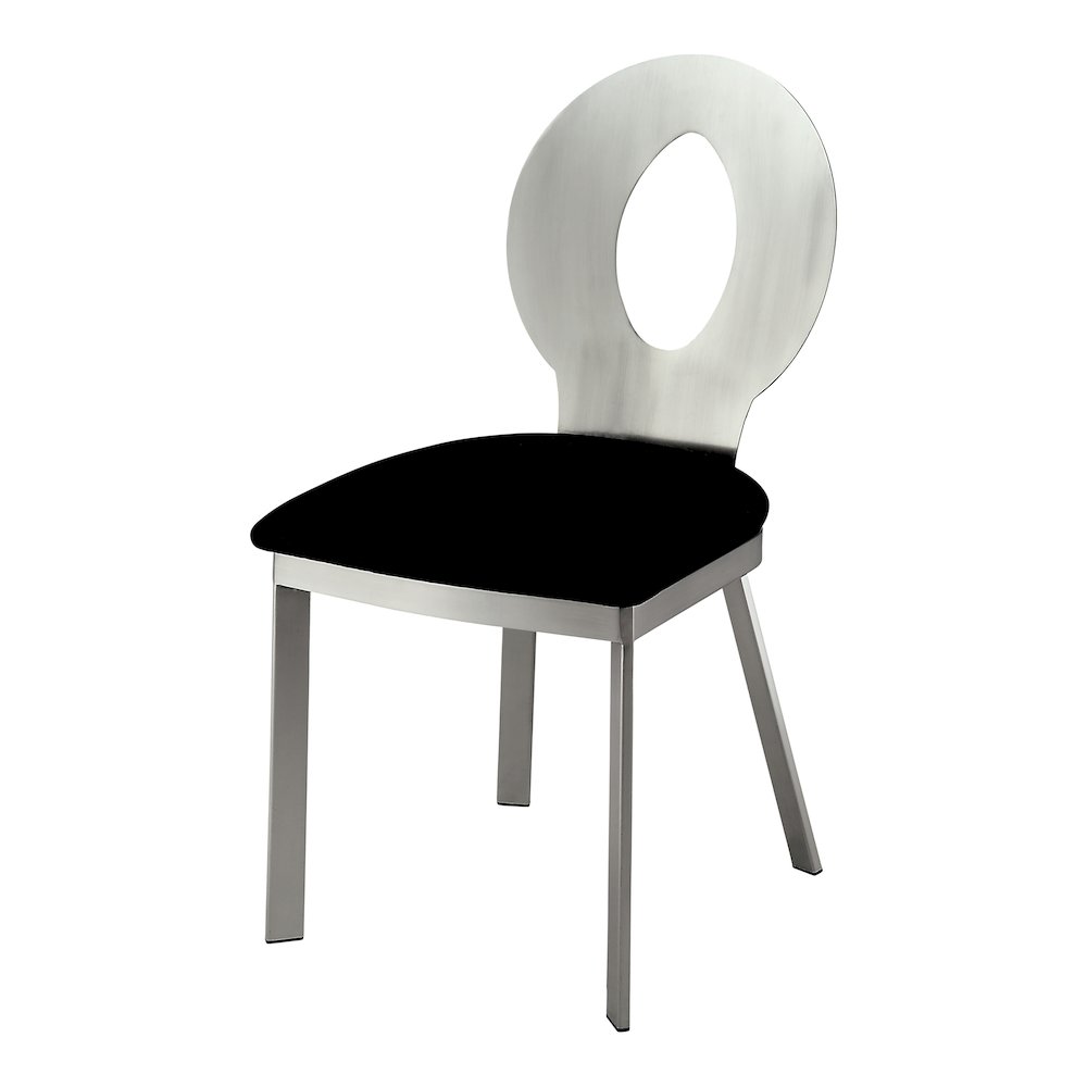 Lopez Stainless Steel Dining Side Chair in Silver (Set of 2). Picture 3