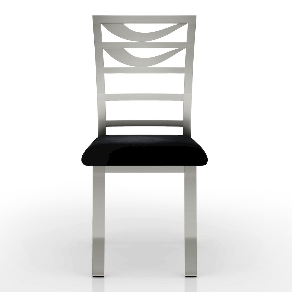 Halliway Stainless Steel Dining Side Chair in Silver (Set of 2). Picture 2