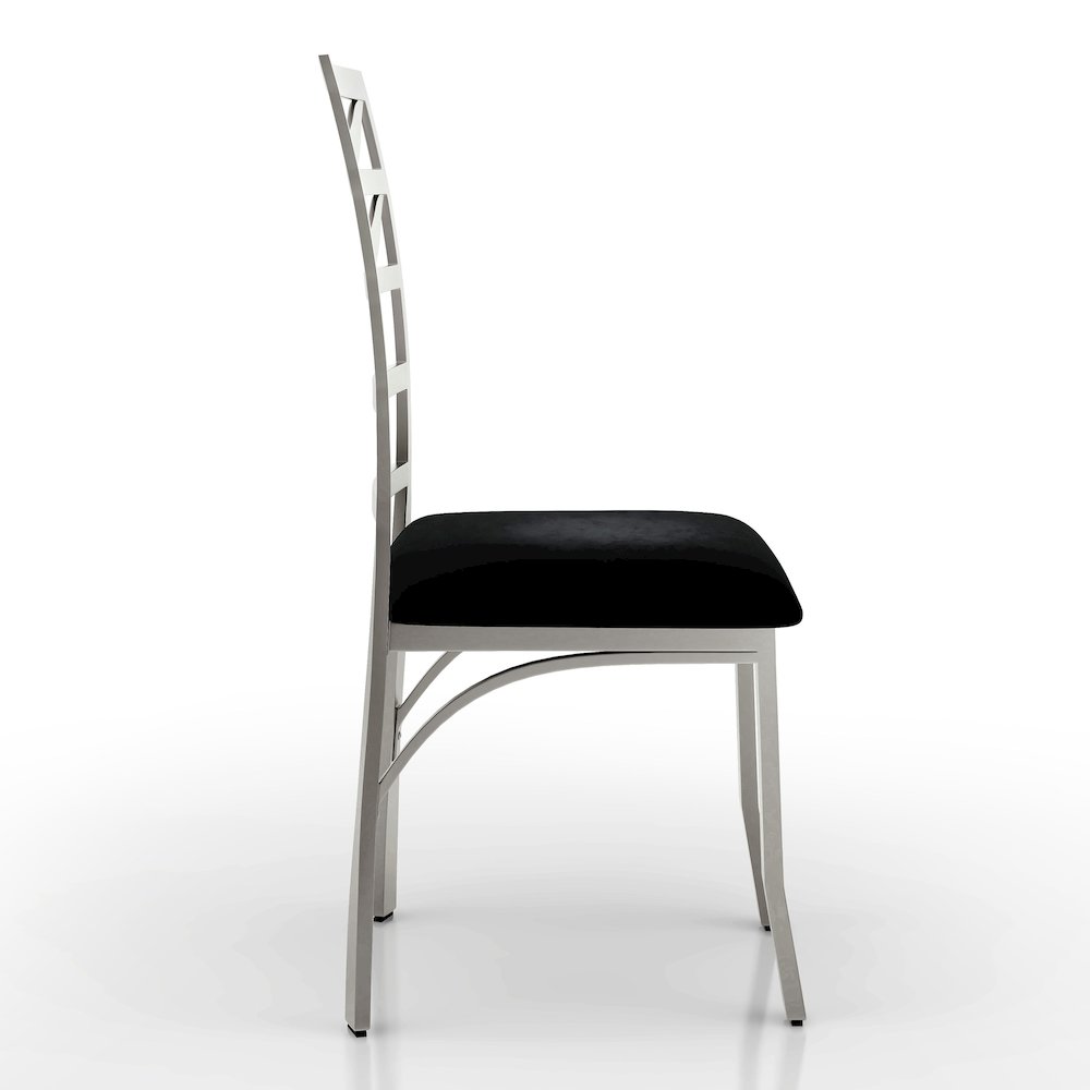Halliway Stainless Steel Dining Side Chair in Silver (Set of 2). Picture 3
