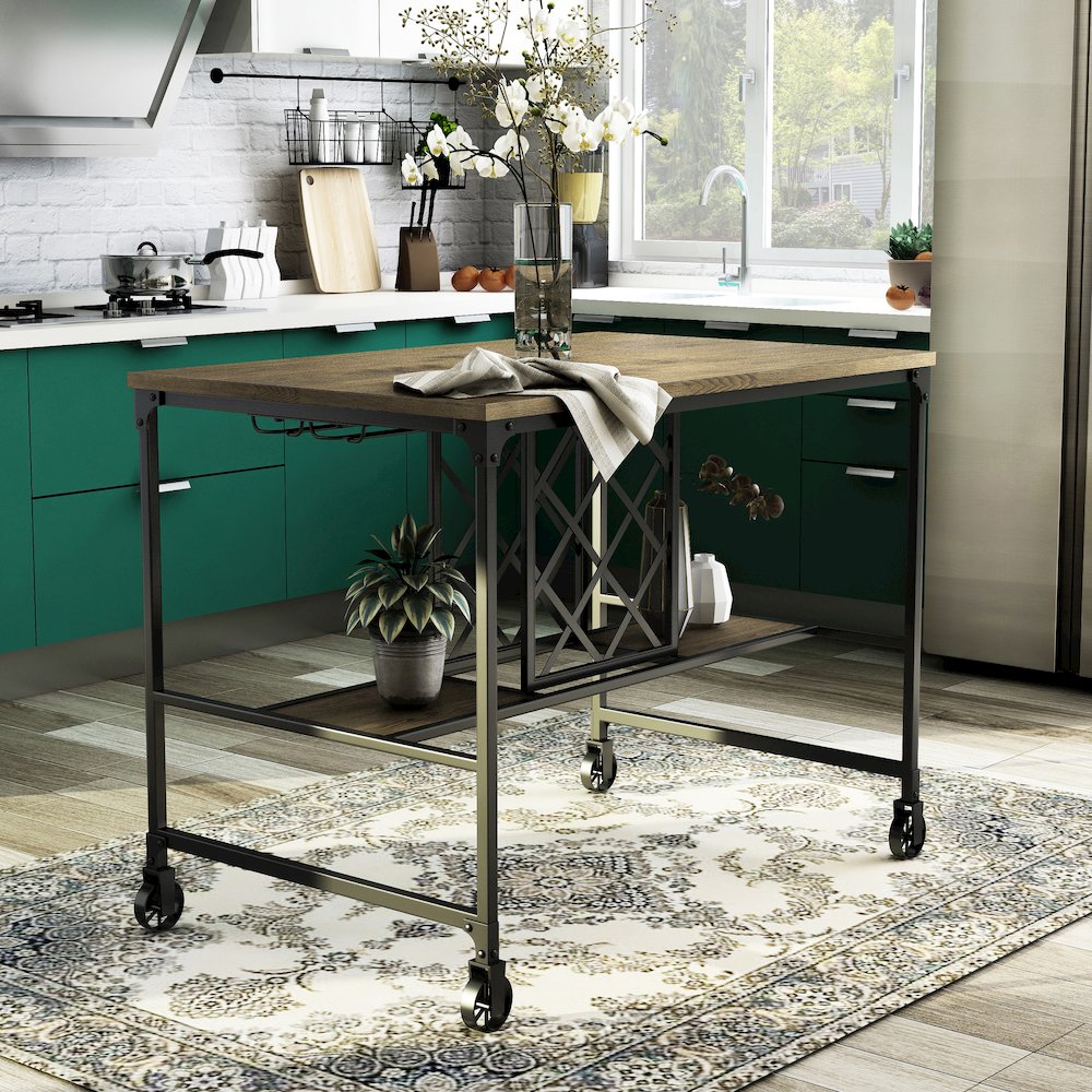 Manny Counter Height Dining Table in Medium Oak. Picture 2