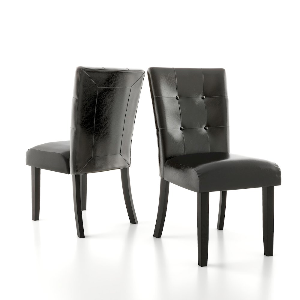 Peeves Faux Leather Dining Chair in Espresso (Set of 2). Picture 1