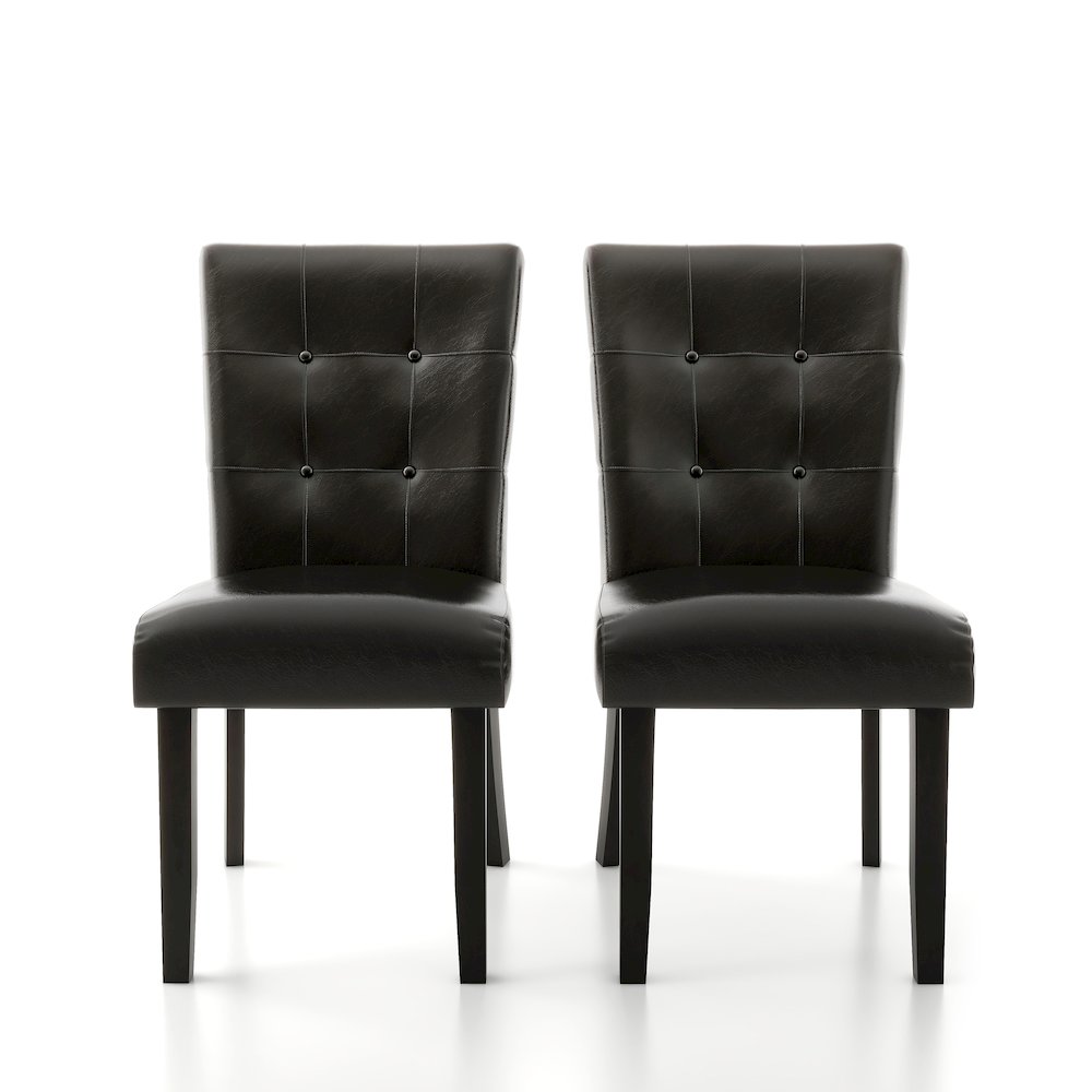 Peeves Faux Leather Dining Chair in Espresso (Set of 2). Picture 2