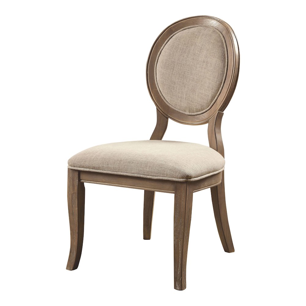 Chlido Fabric Padded Side Chair in Rustic Oak (Set of 2). Picture 3