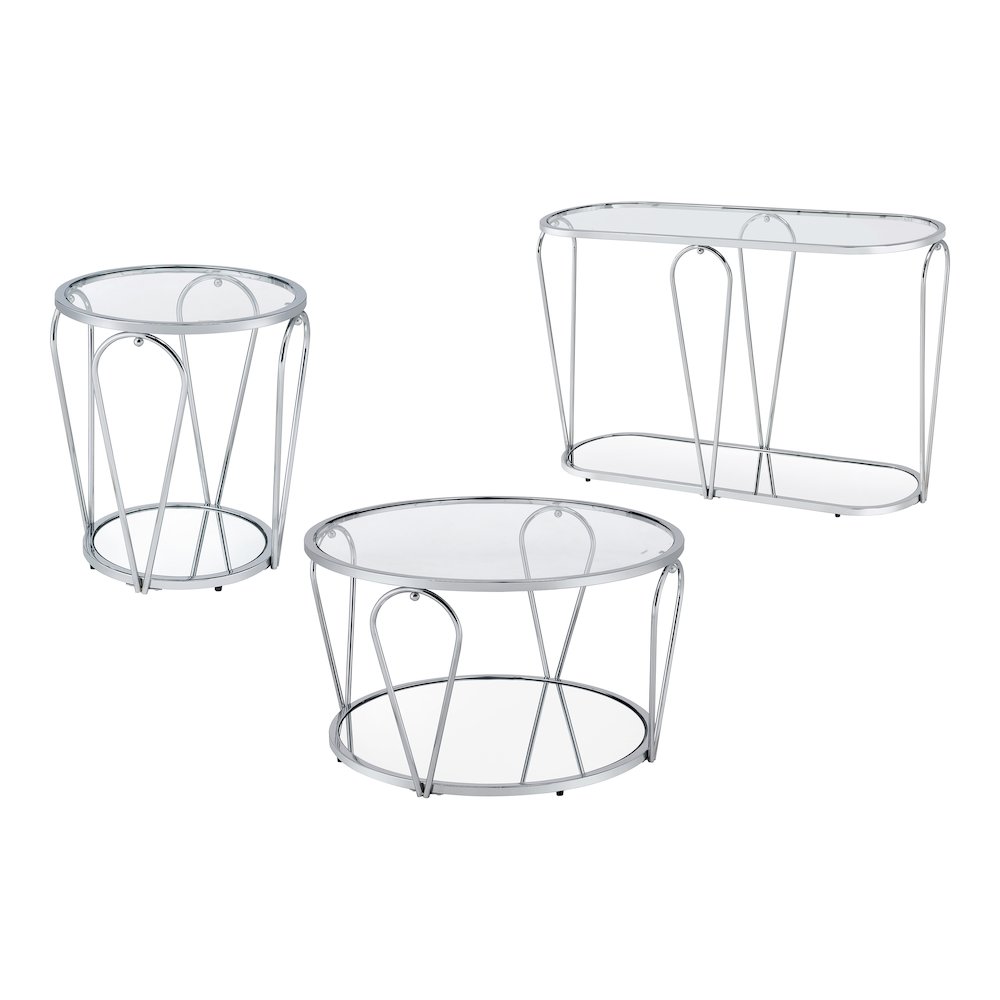 Miffa Contemporary Metal 3-Piece Coffee Table Set. Picture 1