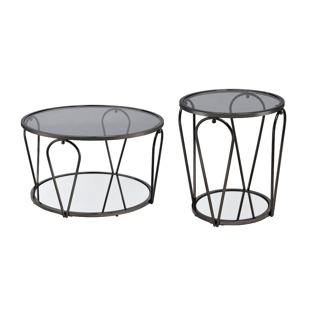 Miffa Contemporary Metal 2-Piece Coffee Table Set. Picture 1