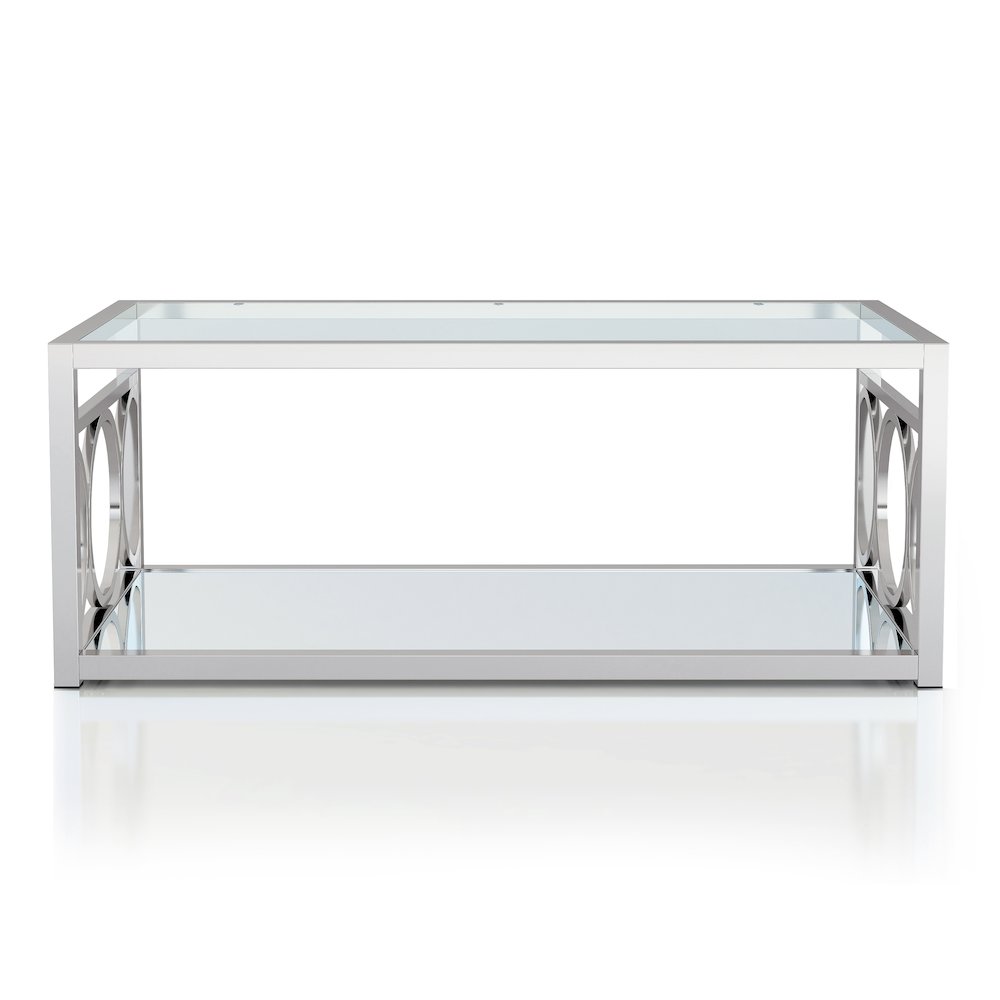 Beller Contemporary Metal 1-Shelf Coffee Table in Chrome. Picture 2