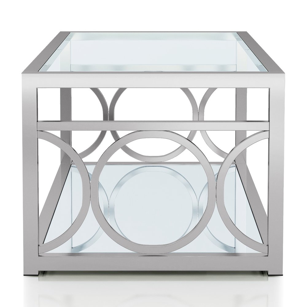 Beller Contemporary Metal 1-Shelf Coffee Table in Chrome. Picture 3