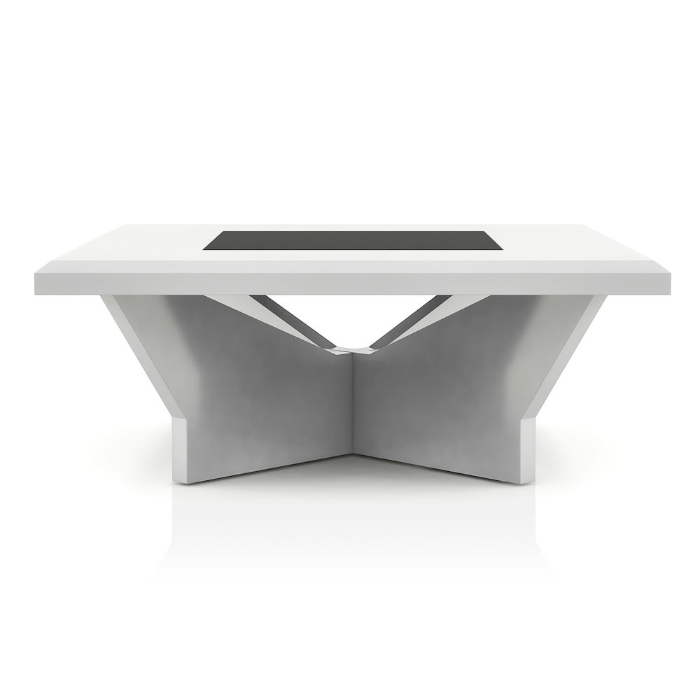 Avens Contemporary Wood Square Coffee Table in White. Picture 2
