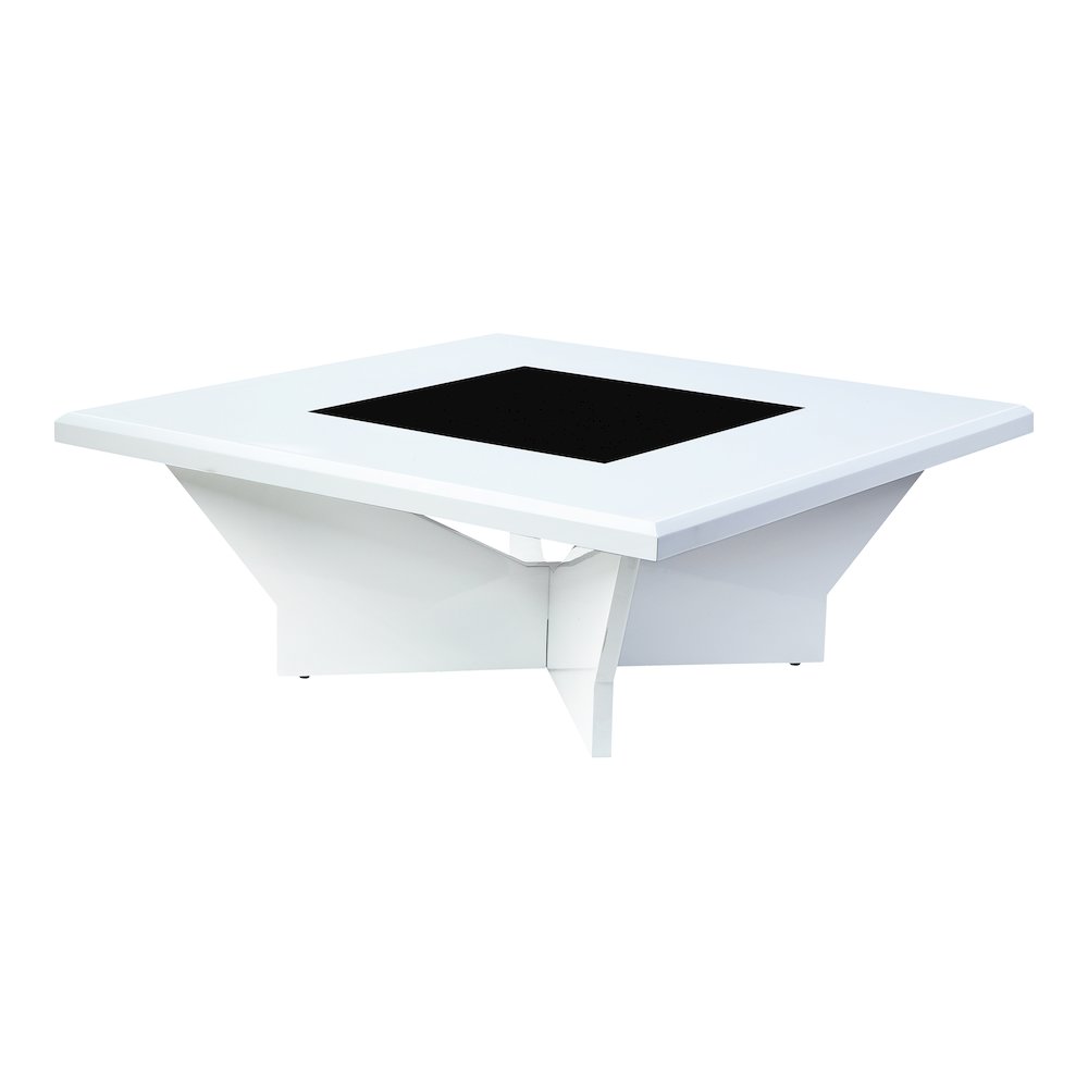 Avens Contemporary Wood Square Coffee Table in White. Picture 4