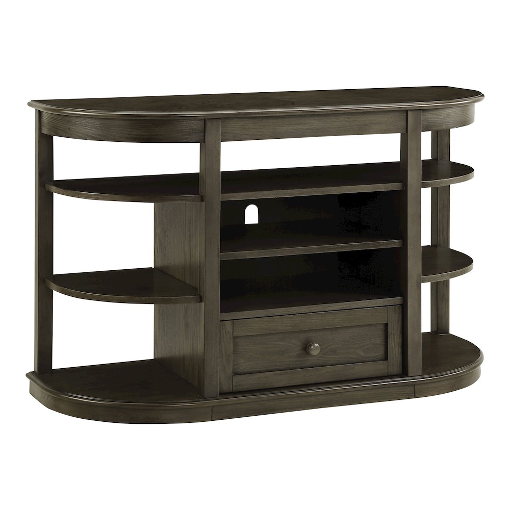 Osloa Transitional Wood Multi-Storage Console Table in Gray. Picture 1
