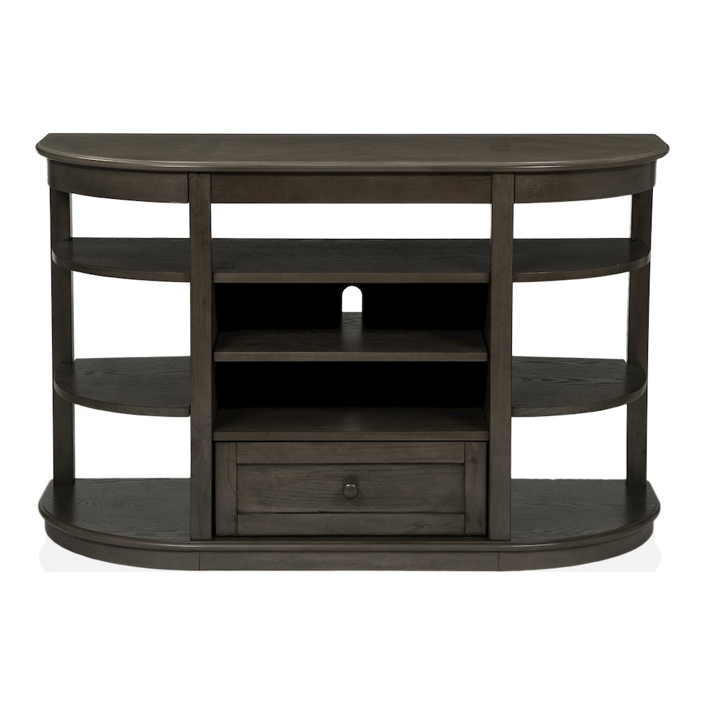 Osloa Transitional Wood Multi-Storage Console Table in Gray. Picture 2