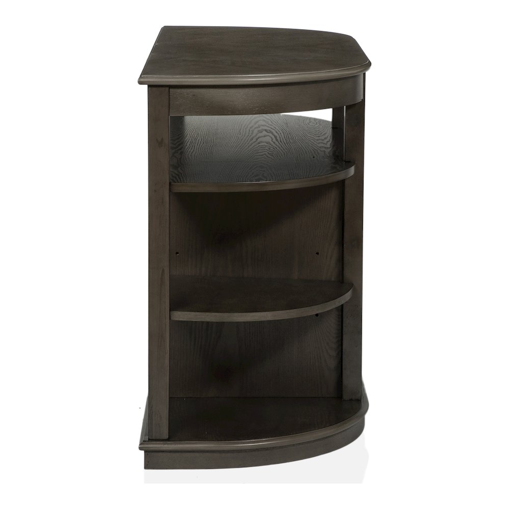 Osloa Transitional Wood Multi-Storage Console Table in Gray. Picture 3