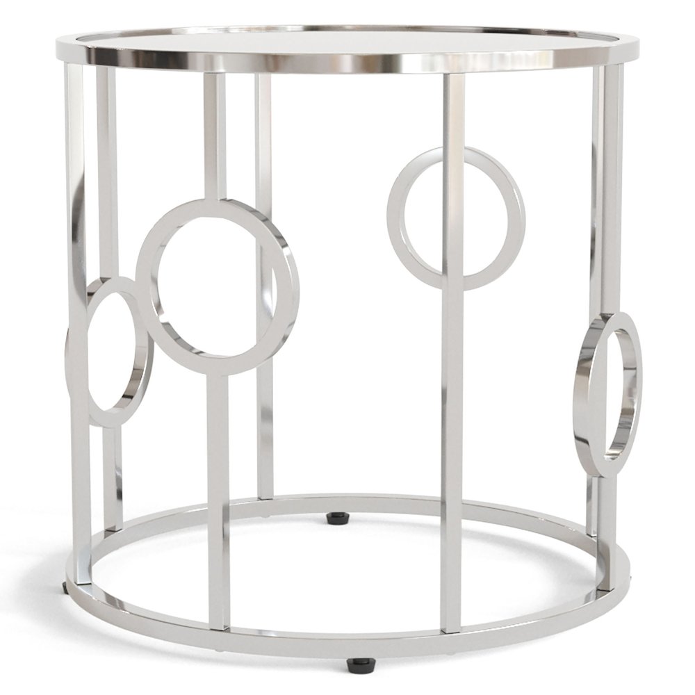 Harper Contemporary Metal Round End Table in Chrome. Picture 2