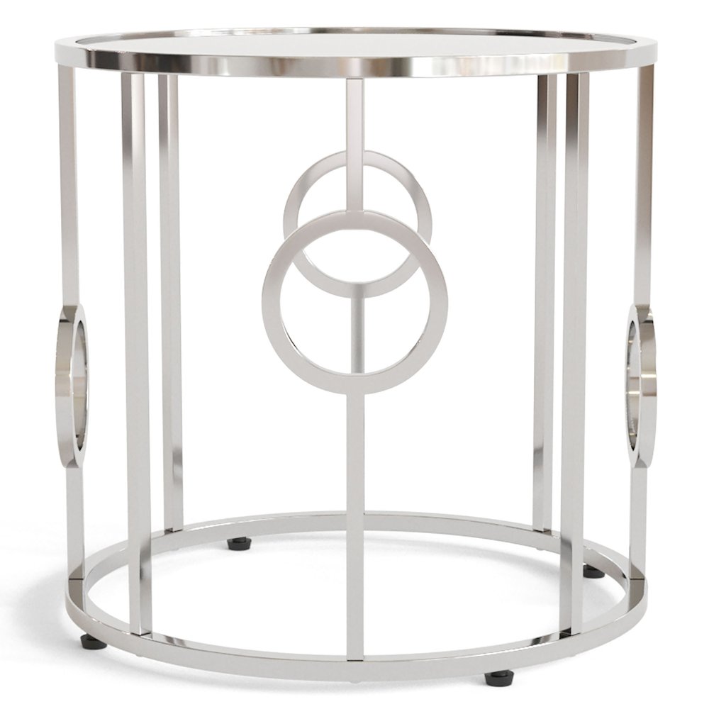 Harper Contemporary Metal Round End Table in Chrome. Picture 3