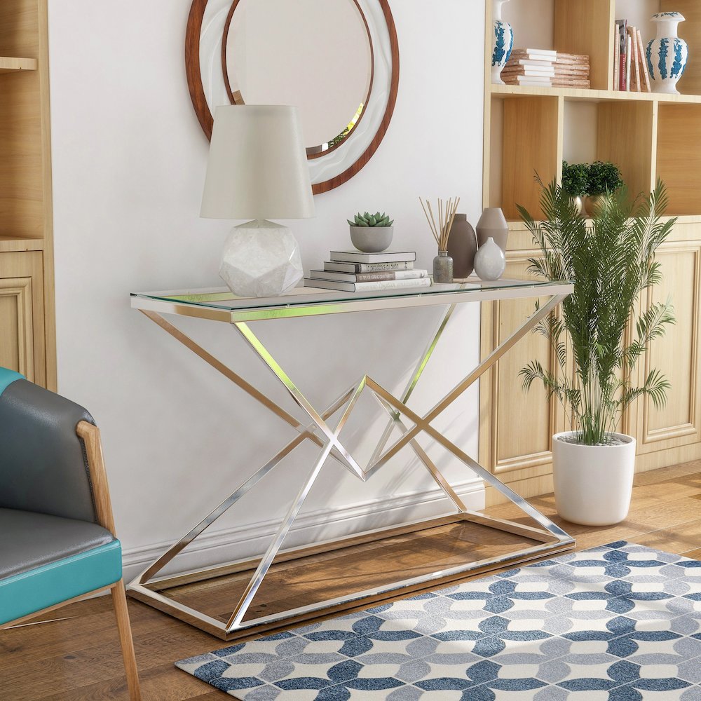 Cazzanarro Contemporary Metal Sofa Table. Picture 3