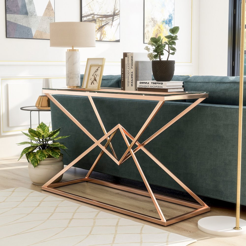 Cazzanarro Contemporary Metal Sofa Table. Picture 4