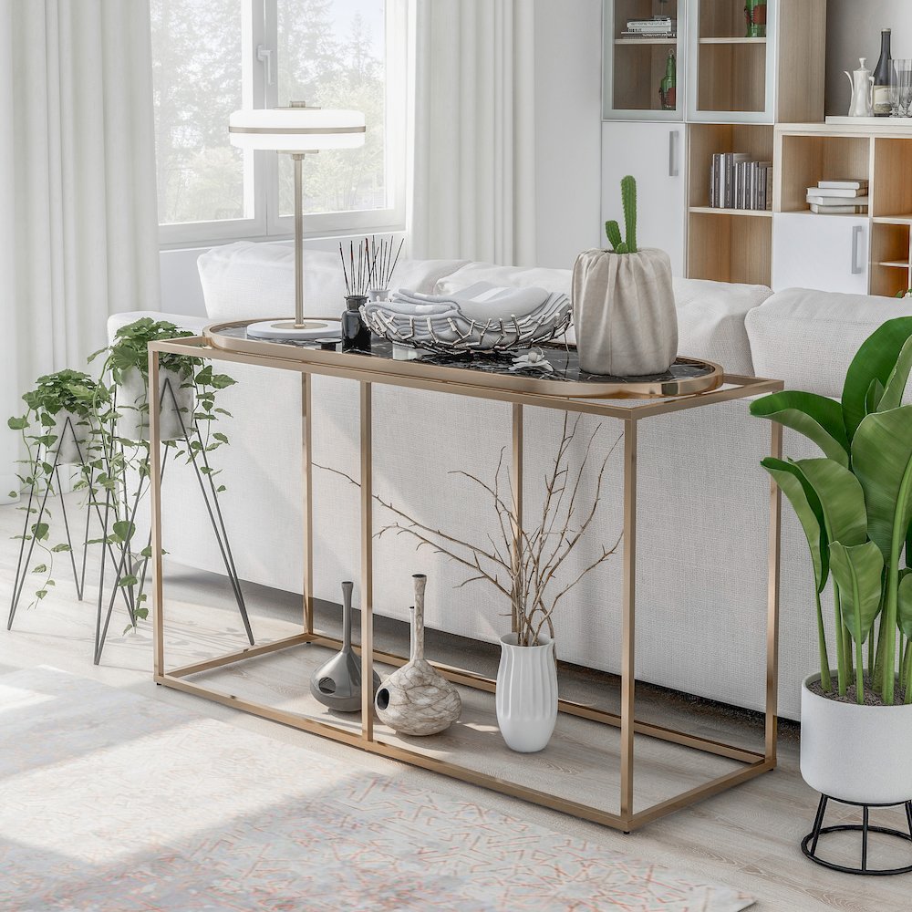 Abair Contemporary Metal Console Table. Picture 4