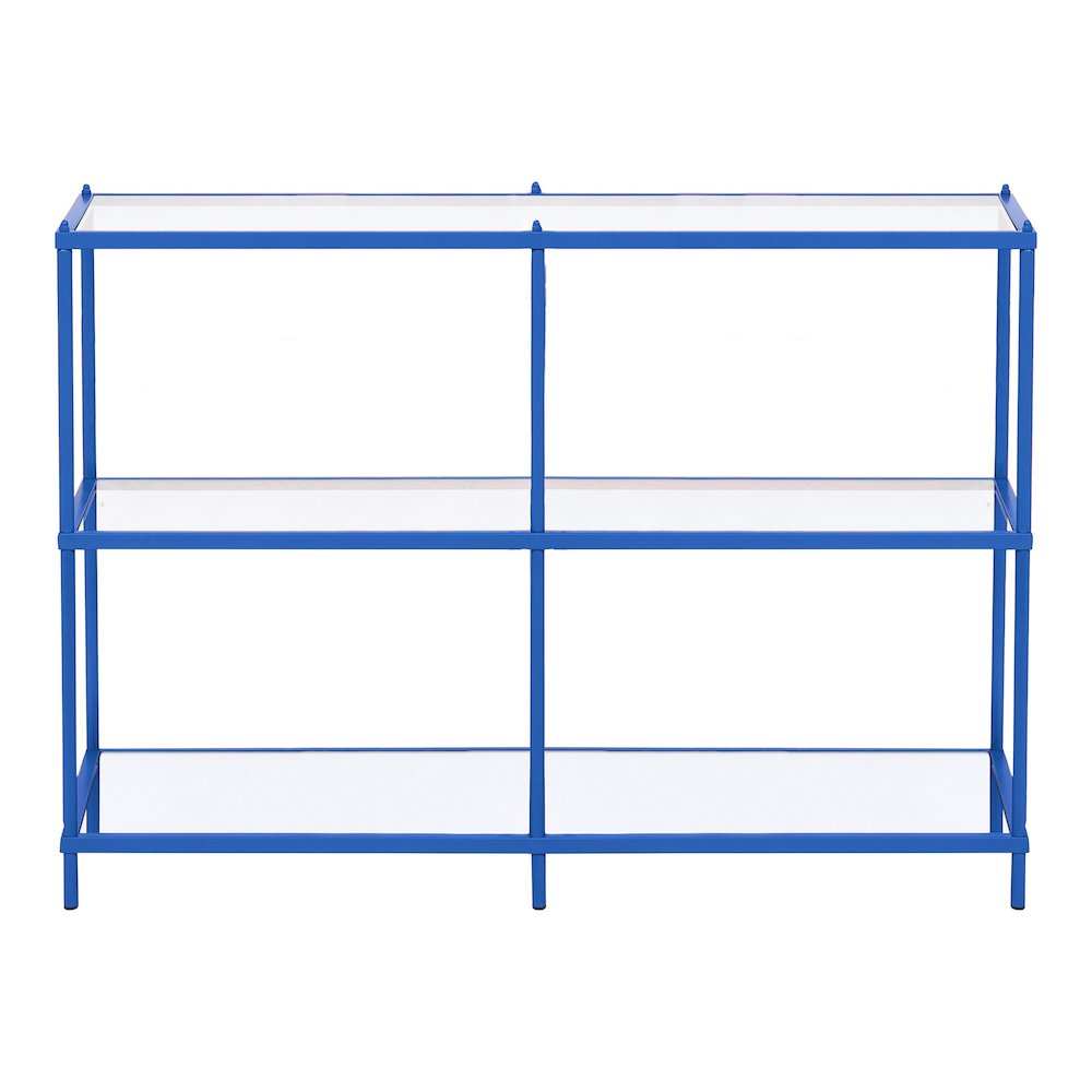 Mendry Metal 2-Shelf Console Table in Blue. Picture 2